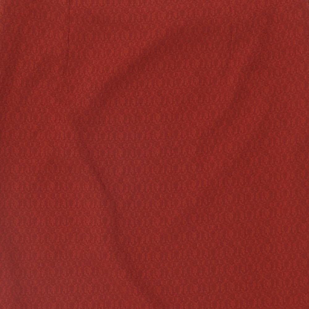 Marks & Spencer Womens Red Polyester Straight & Pencil Skirt Size 12 Zip