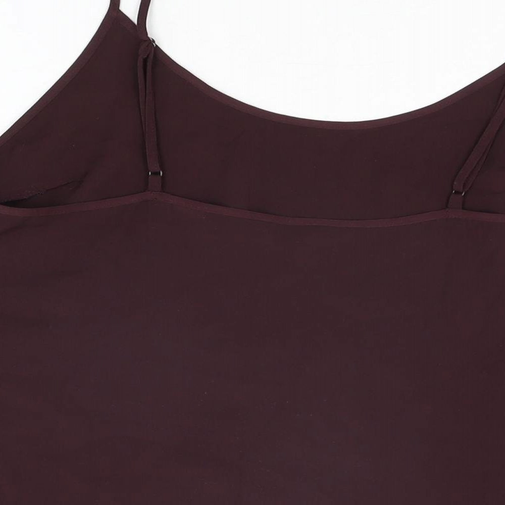 NEXT Womens Red Polyester Camisole T-Shirt Size 14 Round Neck
