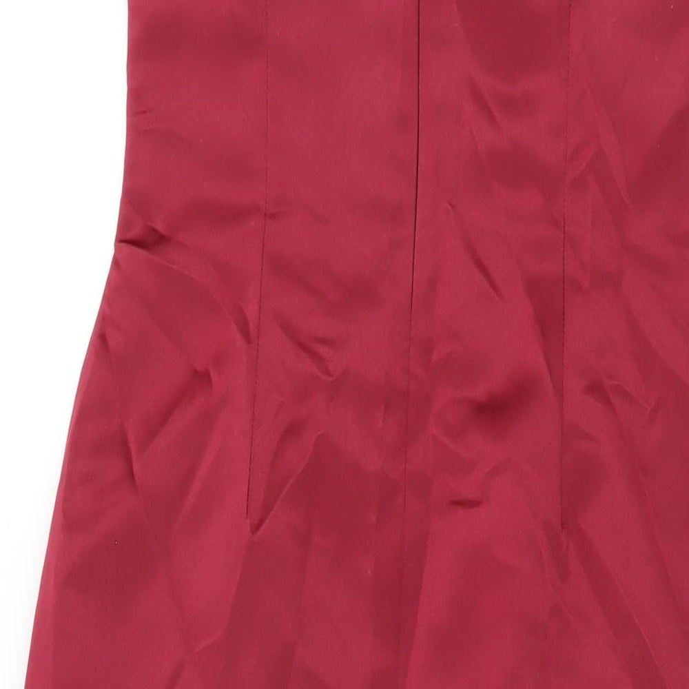 Kelsey Rose Womens Red Polyester Shift Size 8 Square Neck Zip