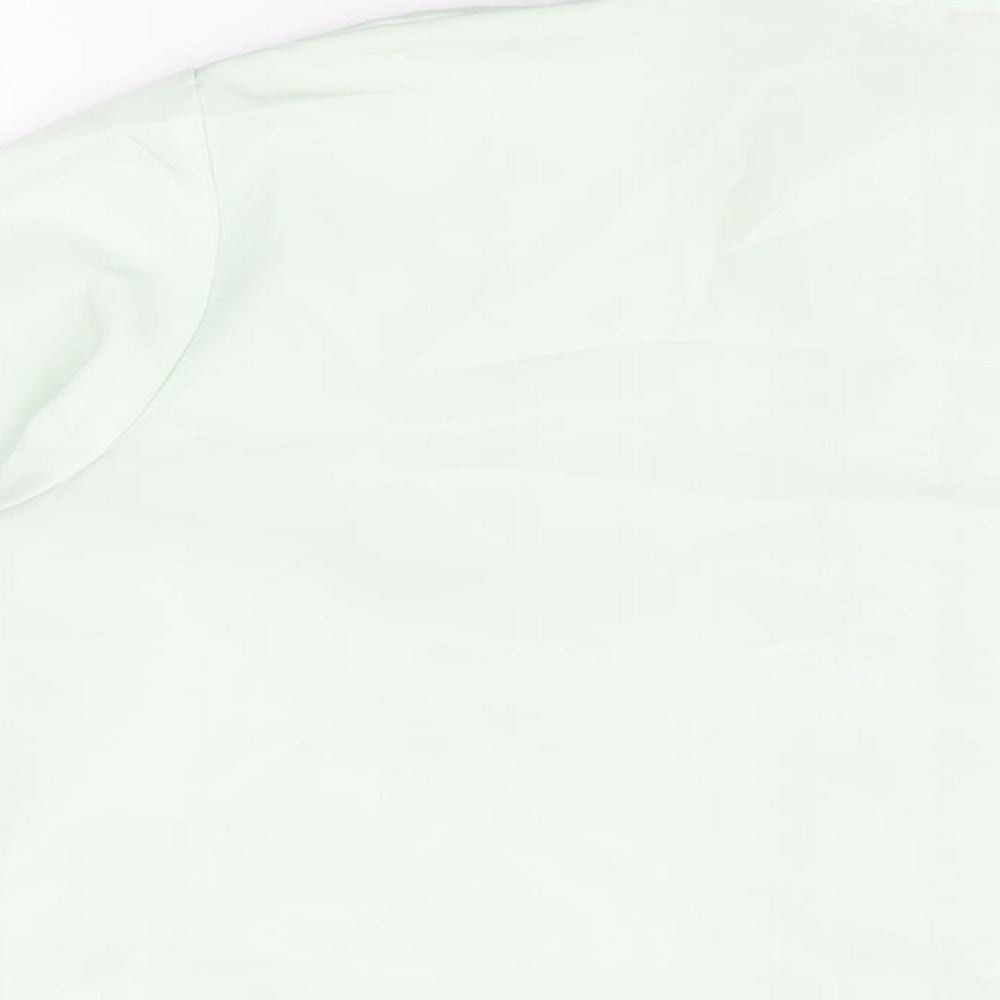 Daxon Womens Green Polyester Basic Button-Up Size 16 Collared