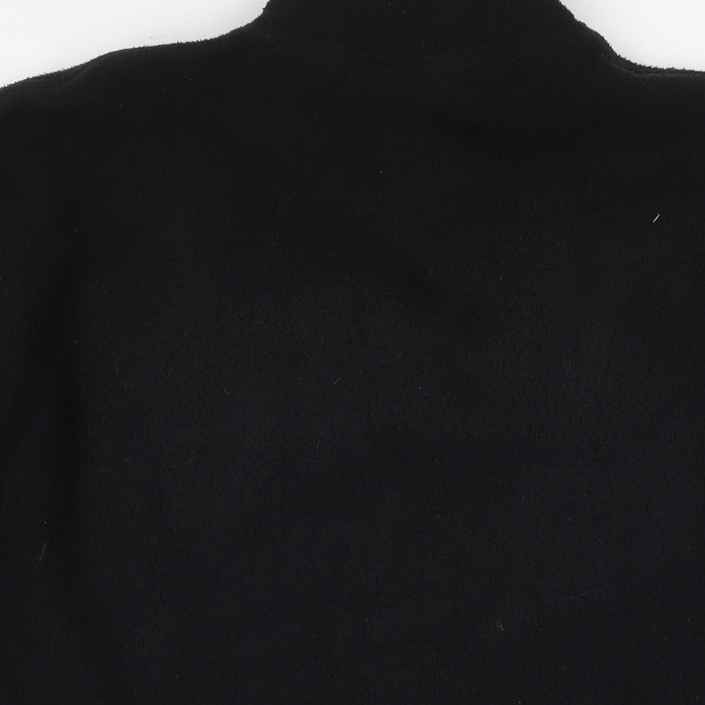 Casual Womens Black Polyester Pullover Sweatshirt Size 10 Zip - Size 10-12