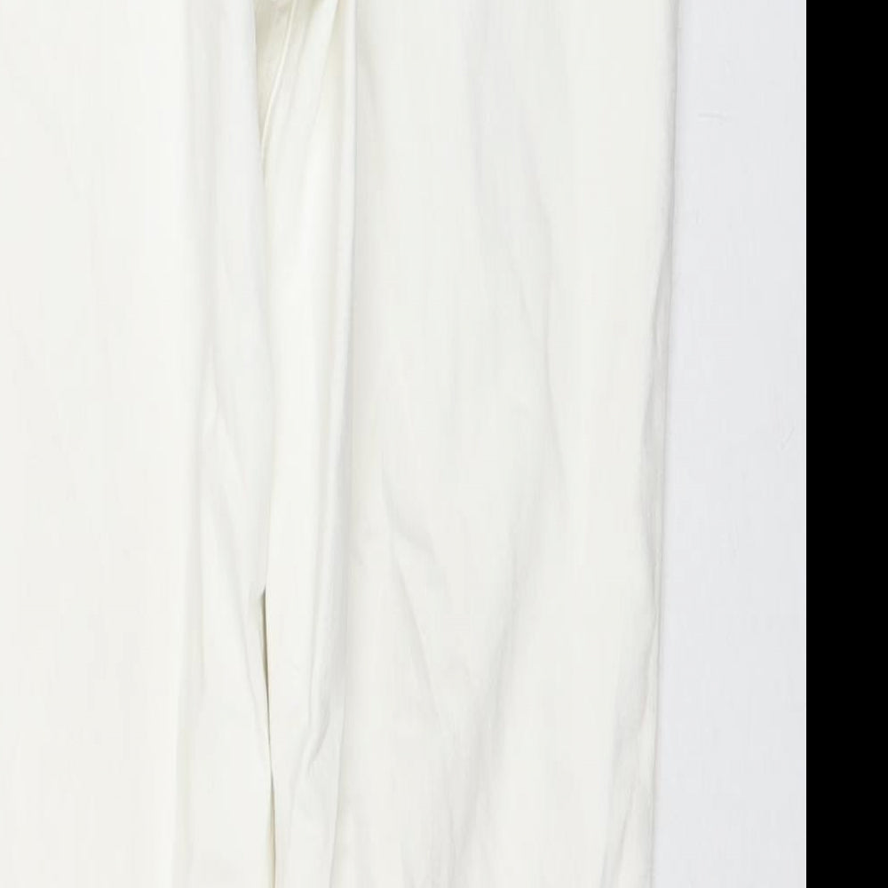 Marks & Spencer Womens White Cotton Skinny Jeans Size 12 L27 in Regular Zip