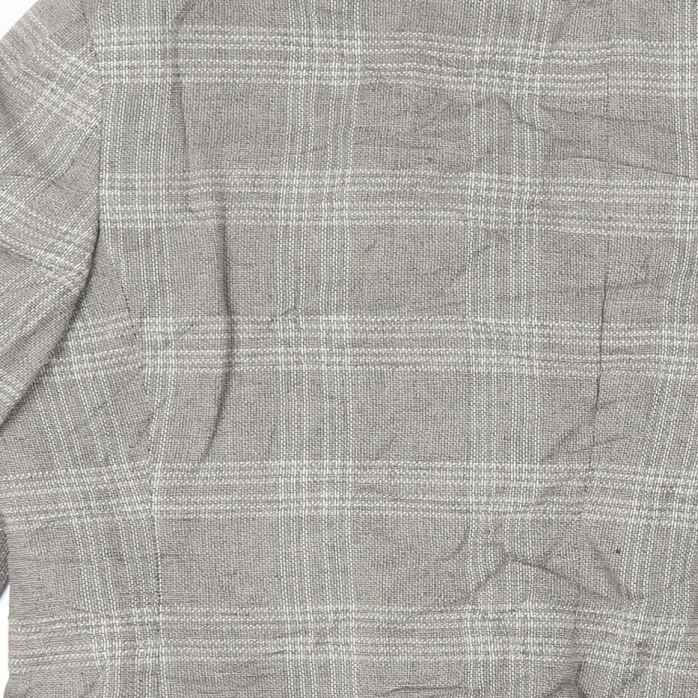 Marks & Spencer Mens Beige Plaid Cotton Jacket Suit Jacket Size 42 Regular