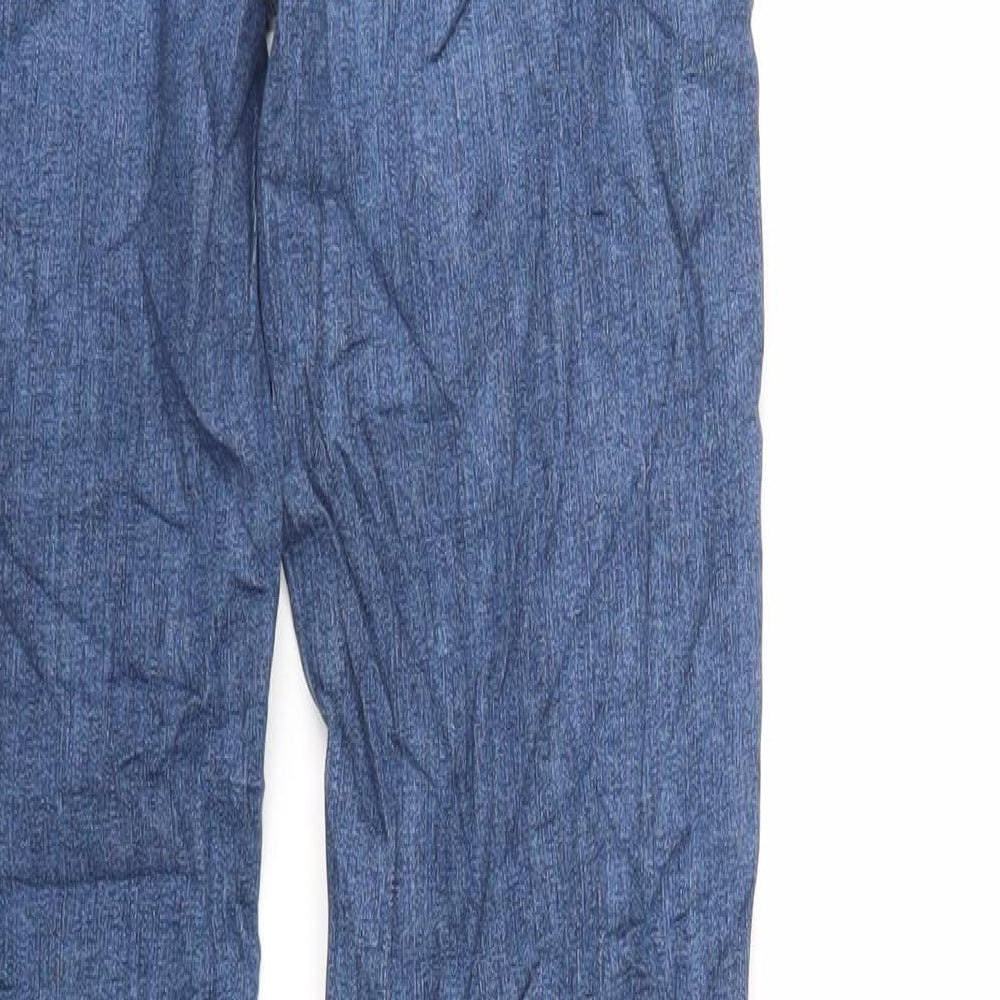 Marks & Spencer Womens Blue Cotton Skinny Jeans Size 8 L30 in Regular Zip - Raw Hem