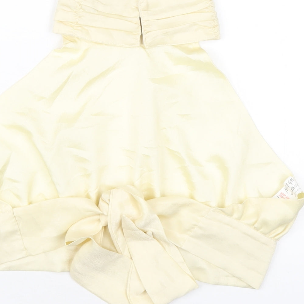 Nasty Gal Womens Ivory Polyester Basic T-Shirt Size 10 Halter