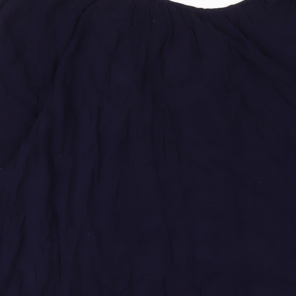 Daniel Rainn Womens Blue Viscose Basic T-Shirt Size 10 V-Neck