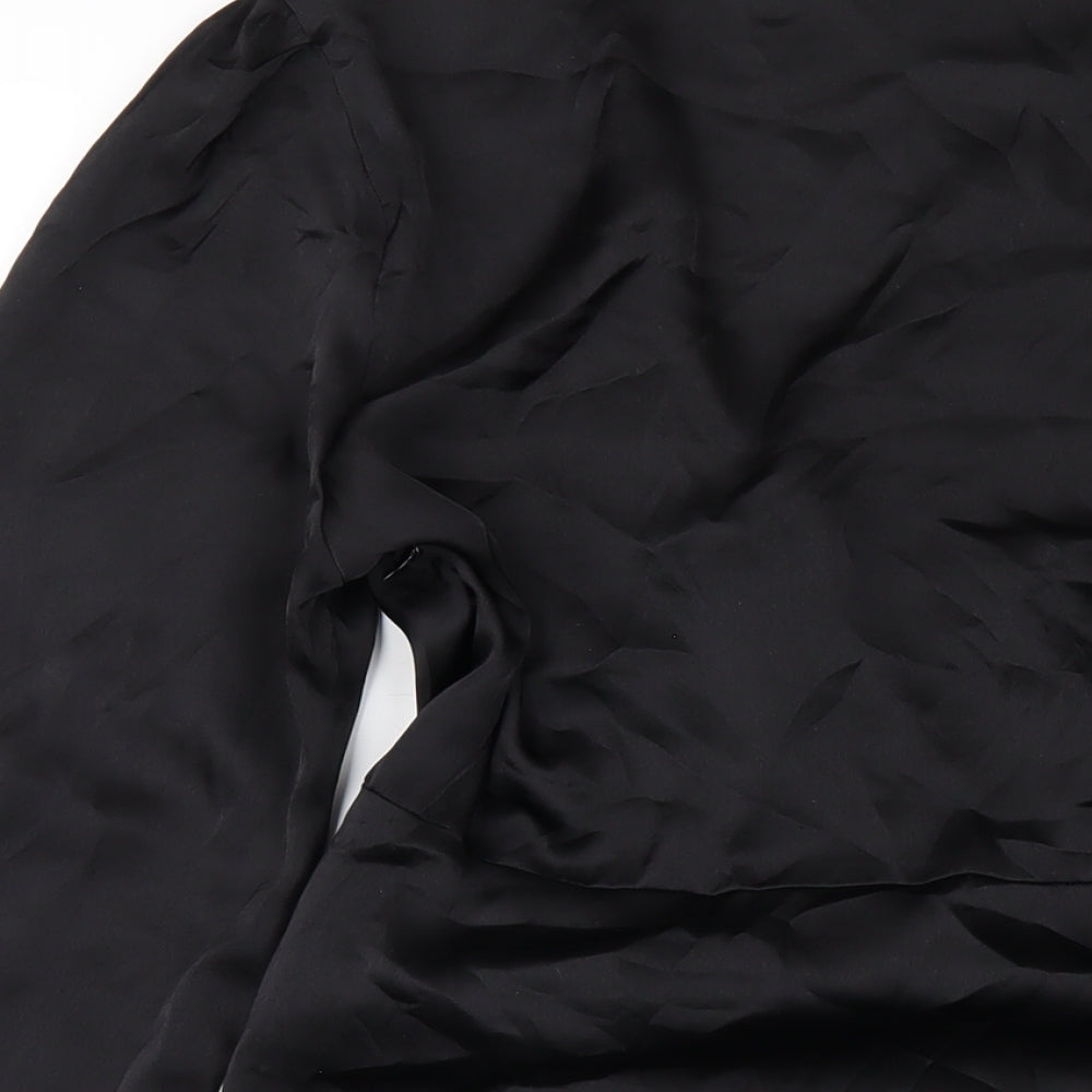 Quiz Womens Black Polyester A-Line Size 10 V-Neck Zip