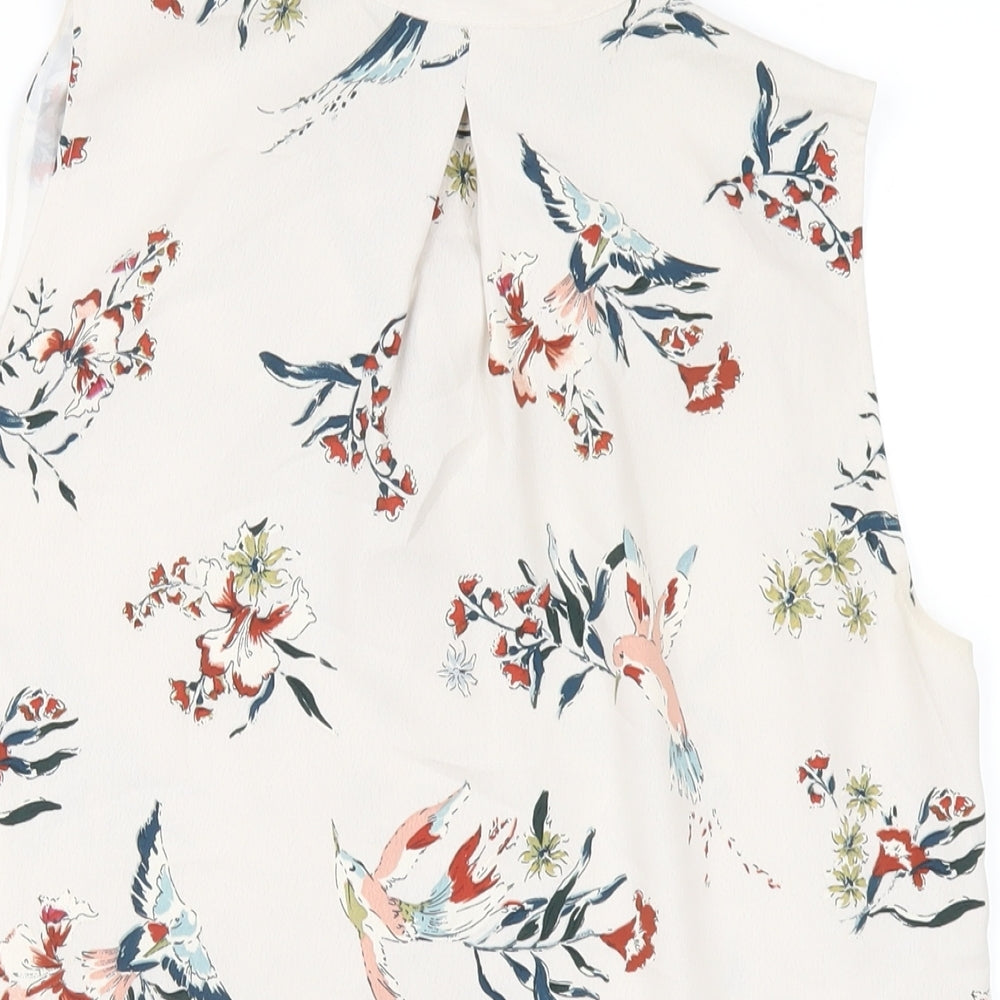 H&M Womens Multicoloured Geometric Polyester Basic Blouse Size 8 V-Neck