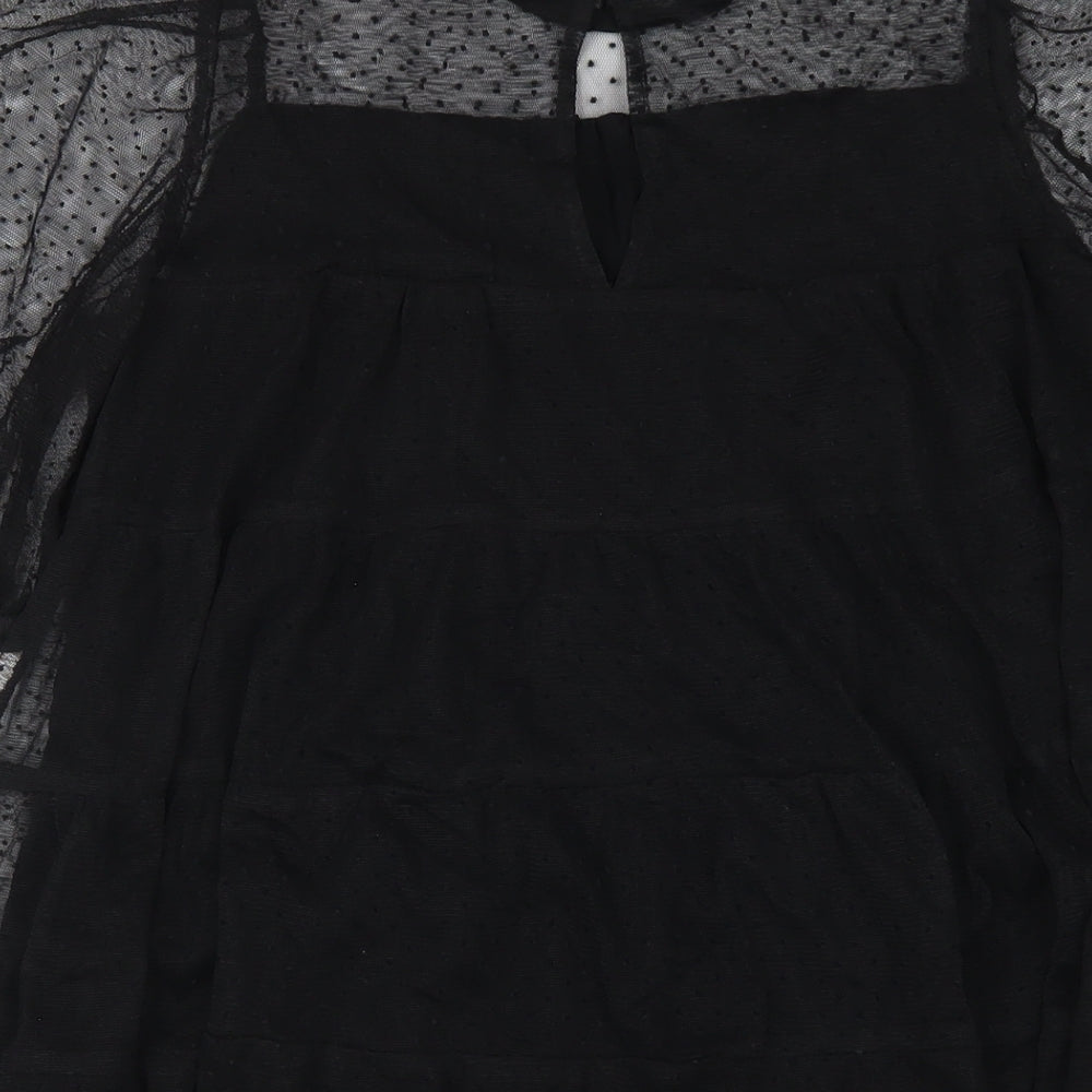 NEXT Girls Black Polyester A-Line Size 11 Years Round Neck Button