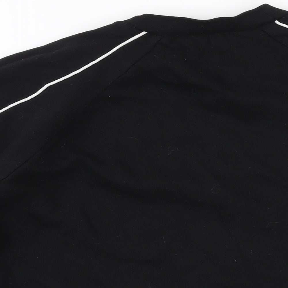 Boohoo Womens Black Polyester Pullover Sweatshirt Size 14 Pullover