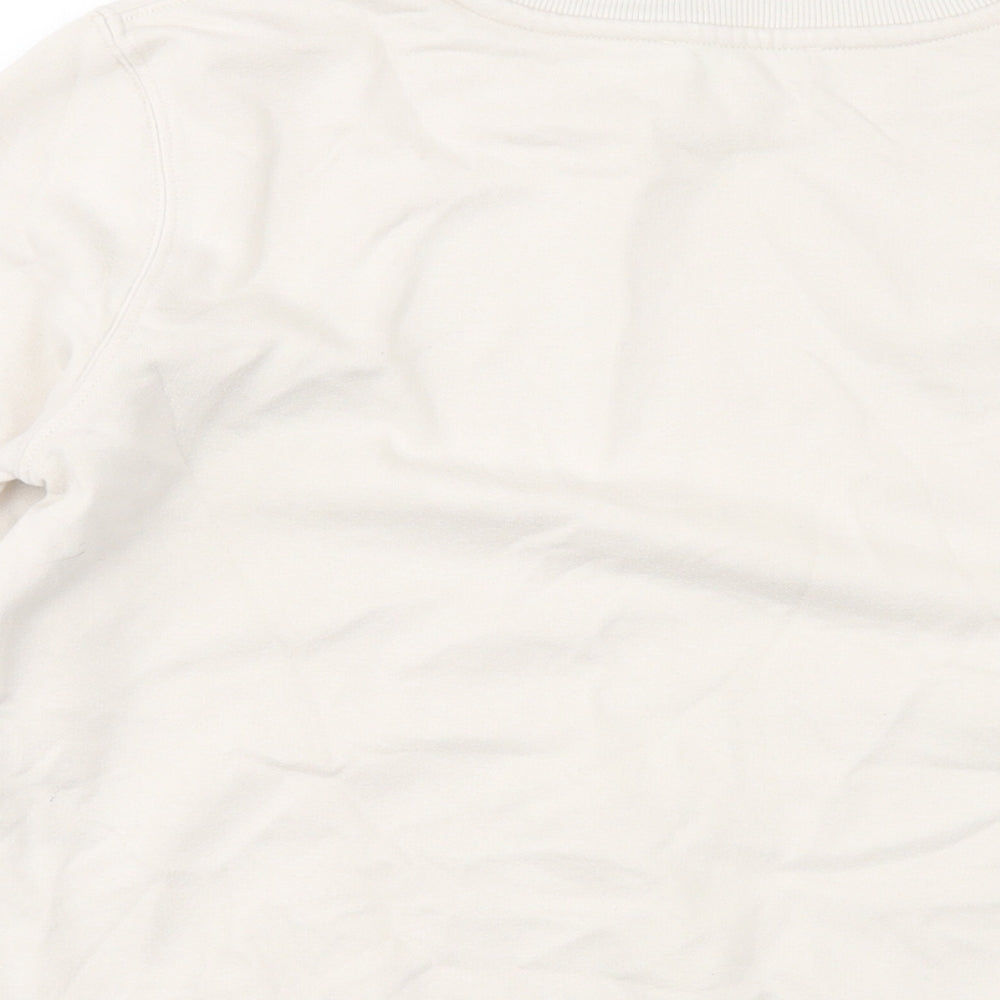 Zara Womens Beige Cotton Pullover Hoodie Size S Pullover