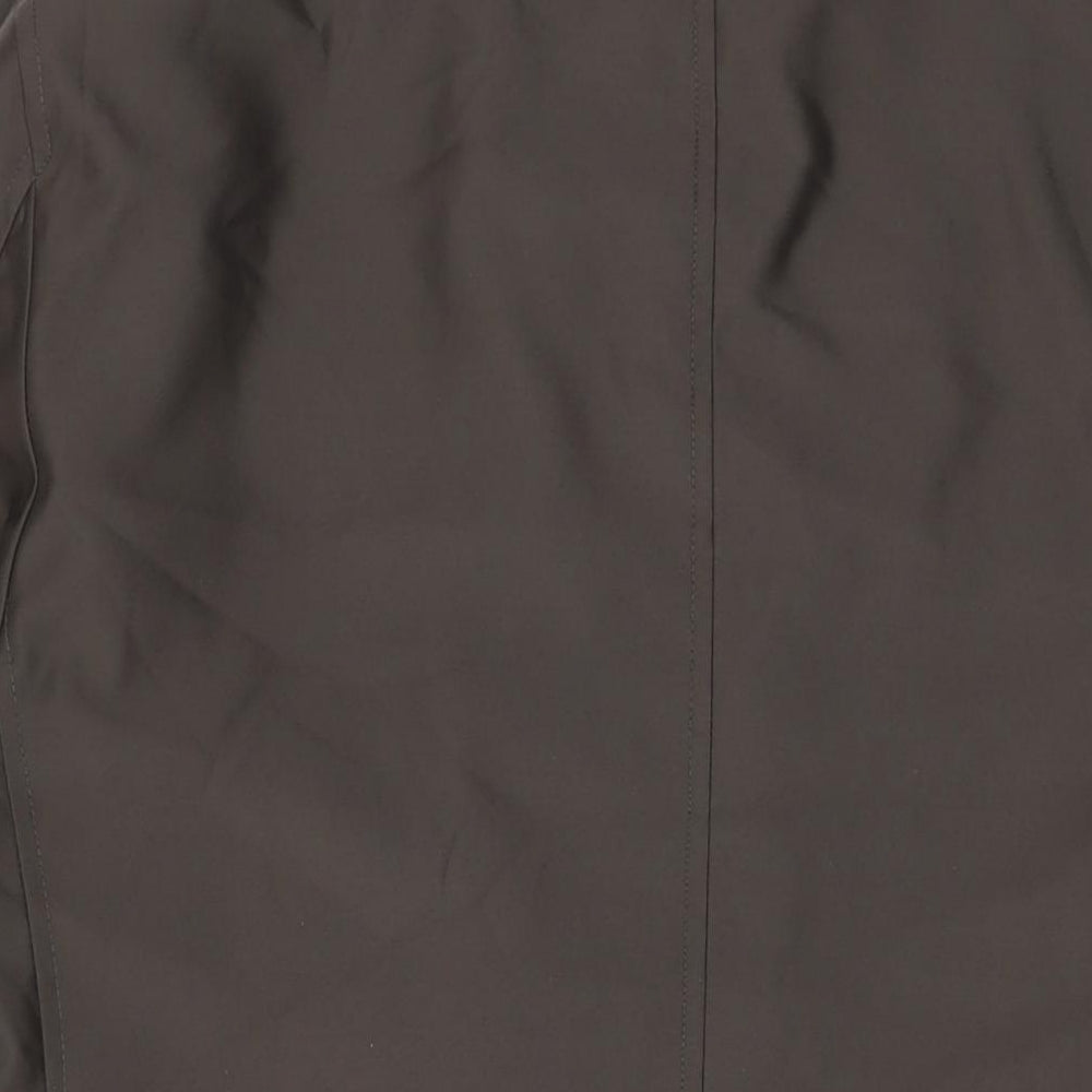 Brand and care label for Autograph men’s green overcoat coat, size L, button
