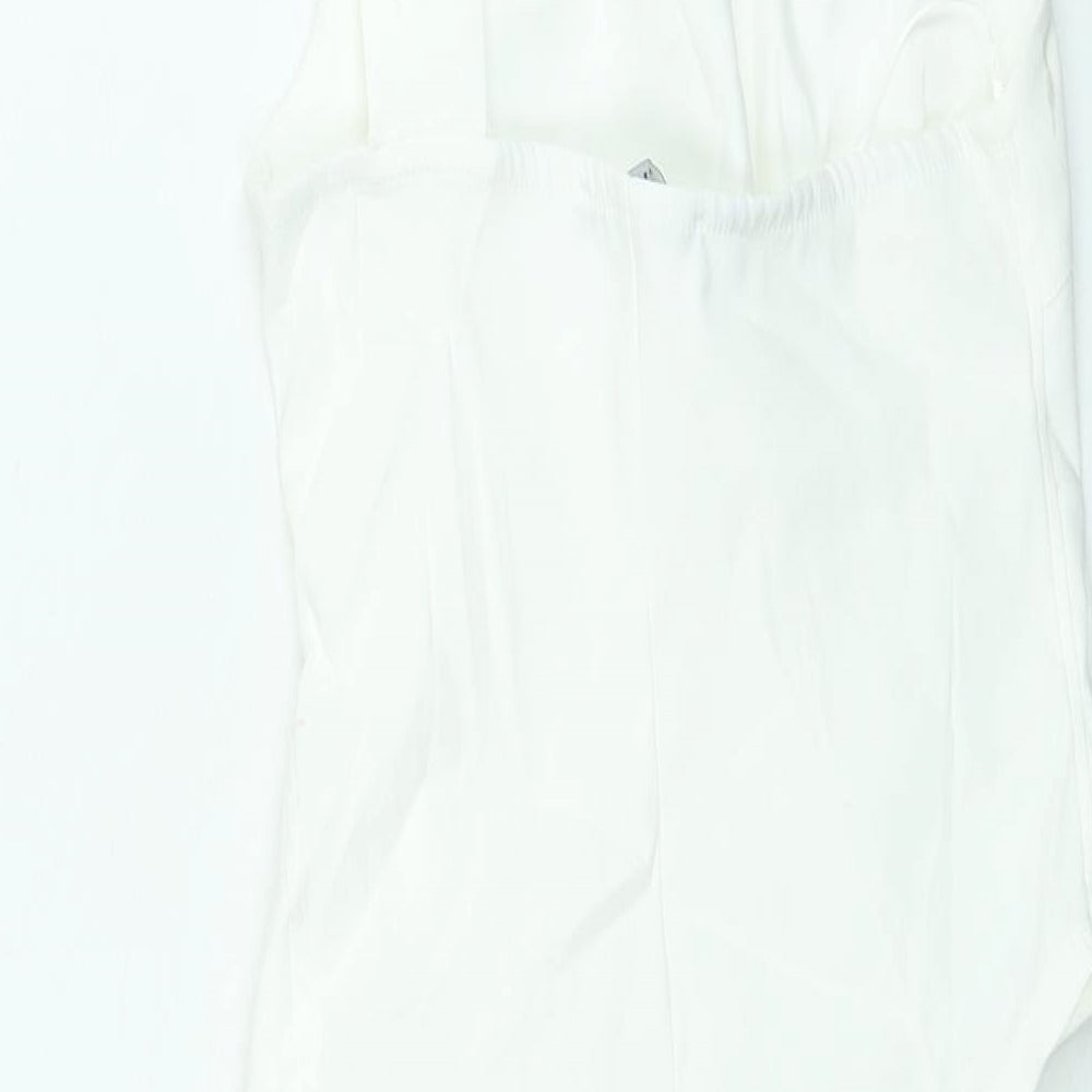 Zara Womens White Polyester Basic Blouse Size S One Shoulder - Asymmetric Hem