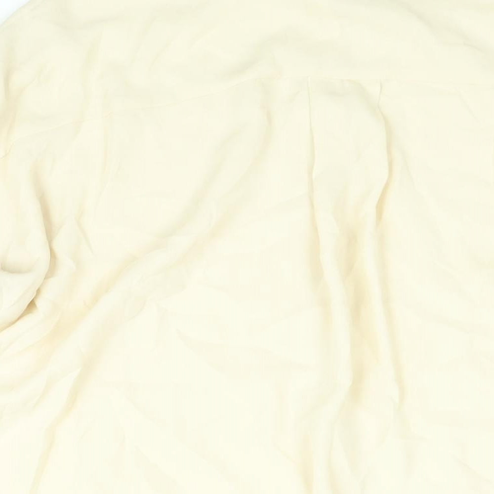 Zara Womens Beige Polyester Basic Button-Up Size M Collared