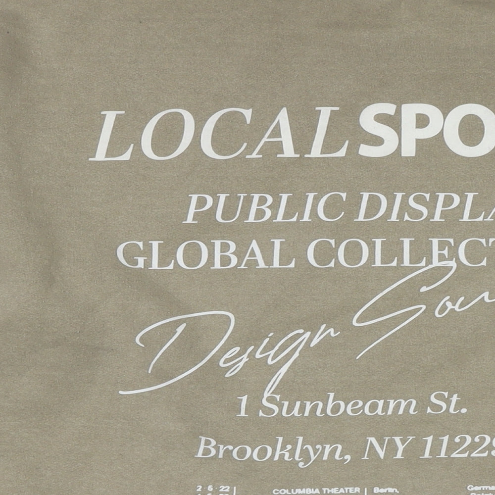 In a another world Mens Beige Cotton Pullover Sweatshirt Size S