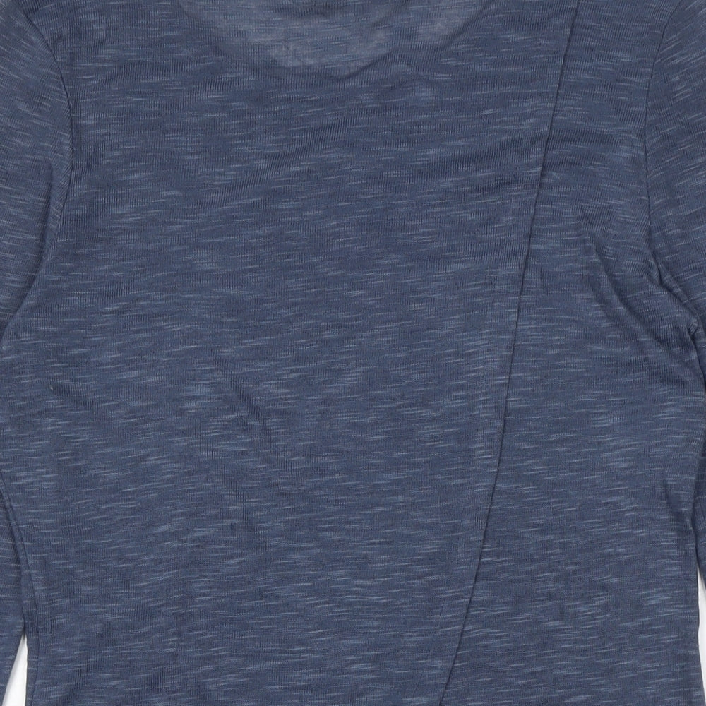 NEXT Womens Blue Polyester Basic T-Shirt Size 10 Boat Neck - lace detail to back.