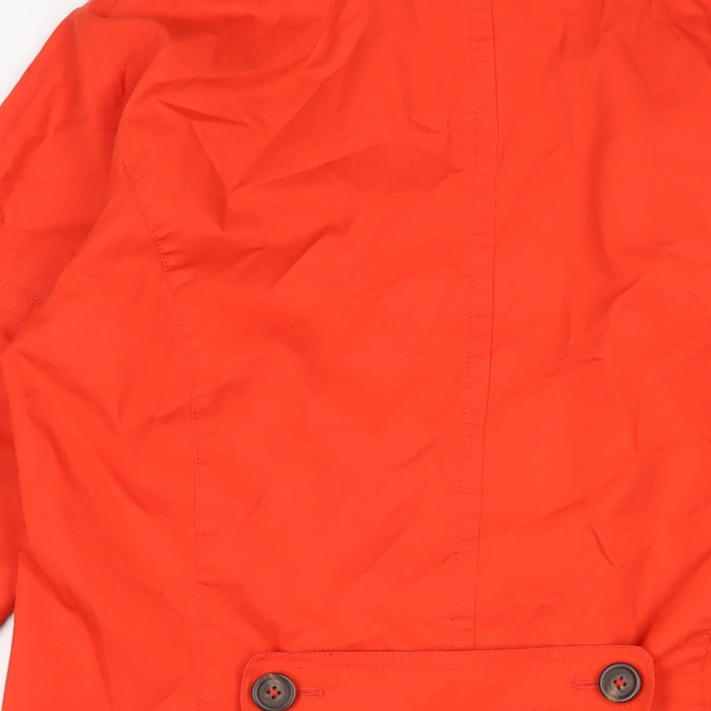 Vackpoy Womens Orange Trench Coat Coat Size M Button