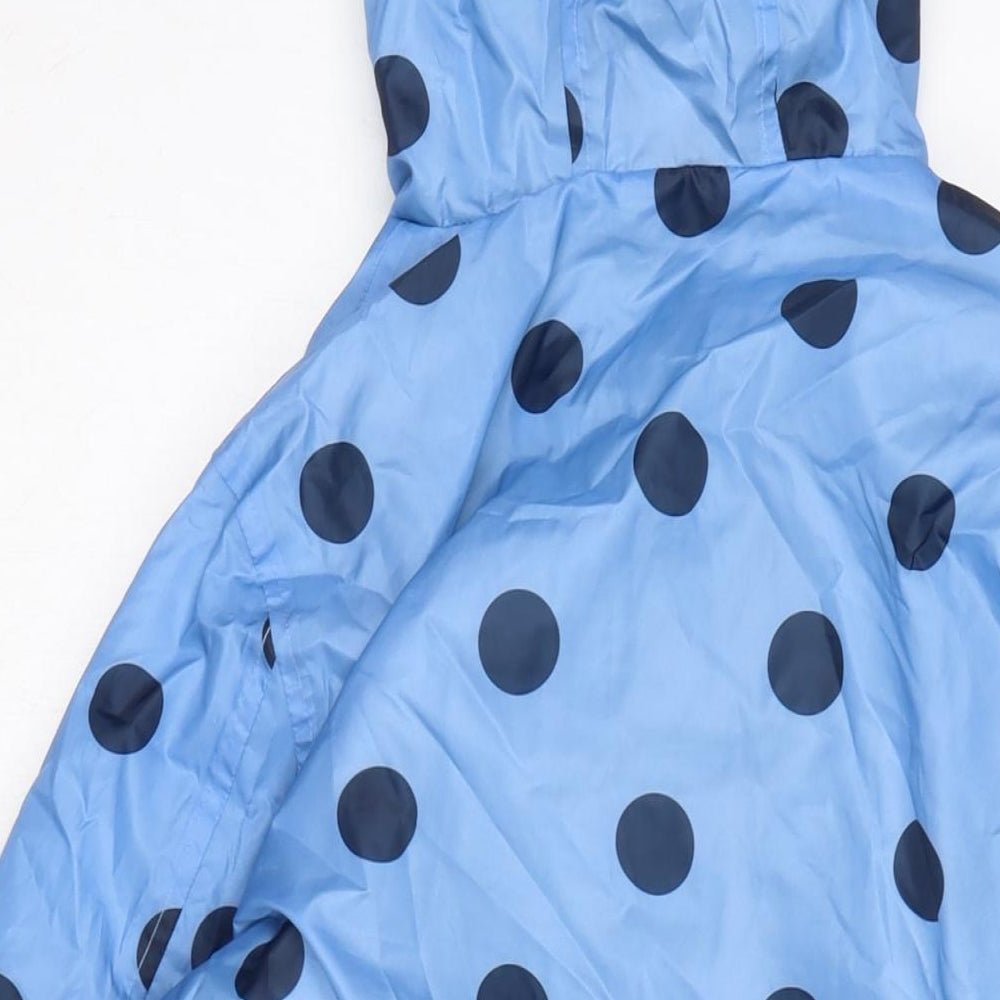 Cotton Traders Womens Blue Rain Coat Coat Size 12 Zip