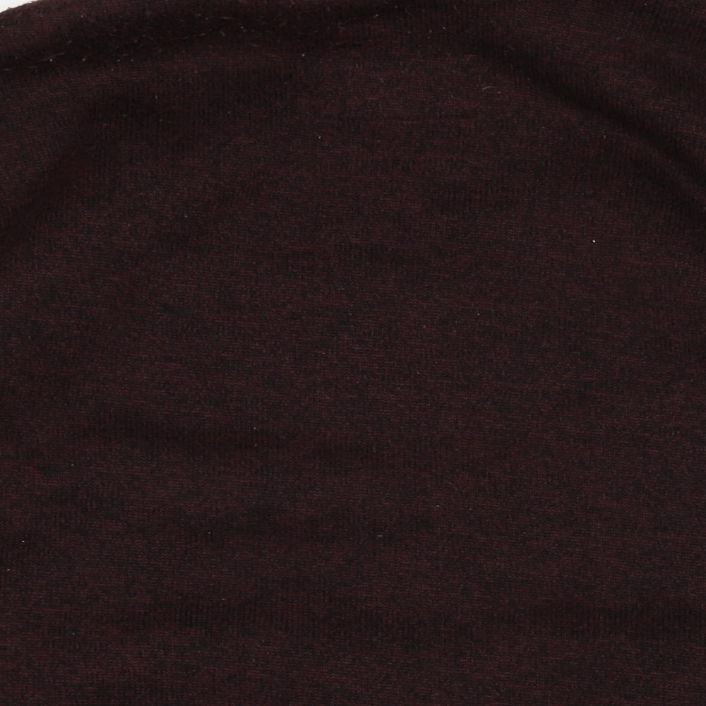 Marks & Spencer Womens Red Mock Neck Polyester Full Zip Jumper Size M
