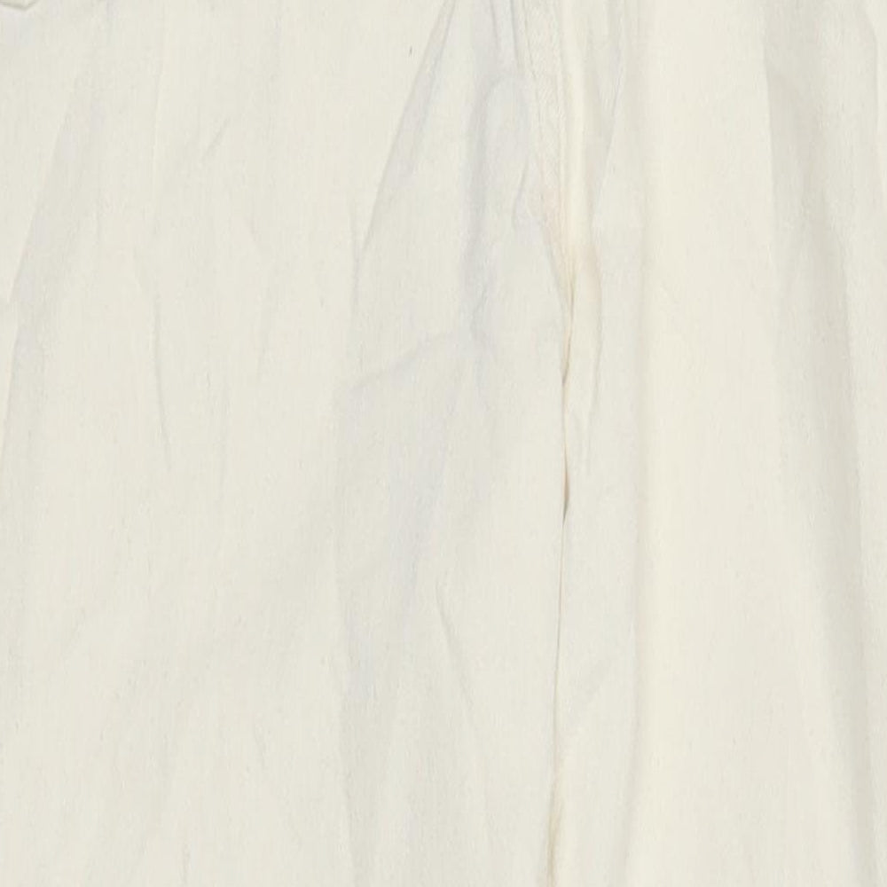 Marks & Spencer Womens Ivory Cotton Tapered Jeans Size 18 L28.5 in Regular
