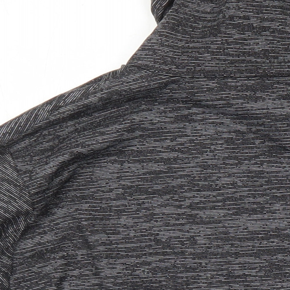 Marks & Spencer Womens Grey Geometric Polyester Pullover Casual Size 14 Mock Neck