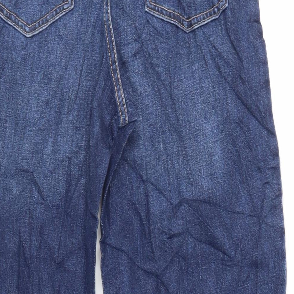 Marks and Spencer Womens Black Cotton Tapered Jeans Size 6 L28 in Regular Zip