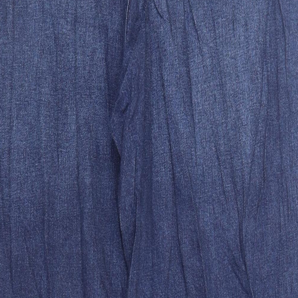 Marks and Spencer Womens Blue Cotton Tapered Jeans Size 34 in L29 in Regular Zip - Balloon Style