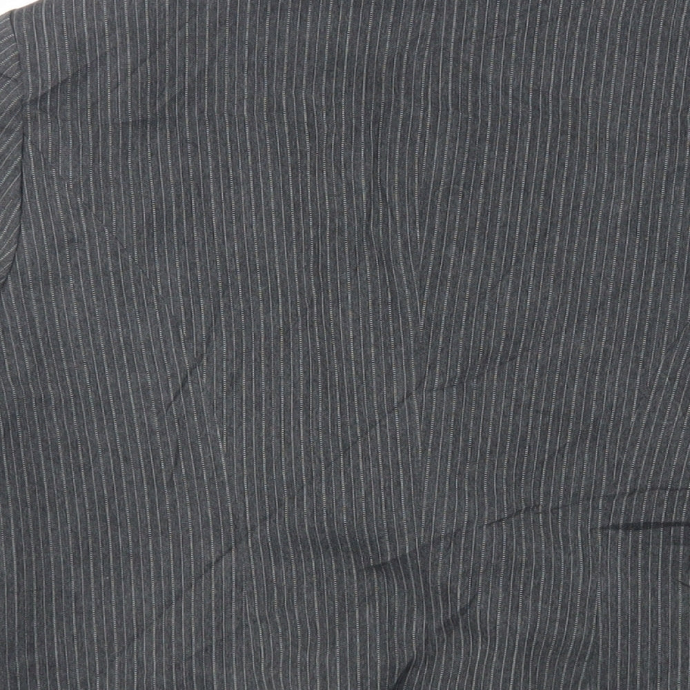 Debenhams Womens Grey Striped Jacket Blazer Size 12 Button
