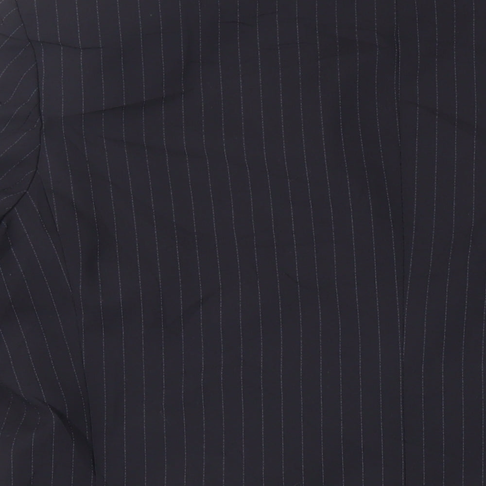 Marks & Spencer Mens Blue Striped Polyester Jacket Suit Jacket Size 42 Regular