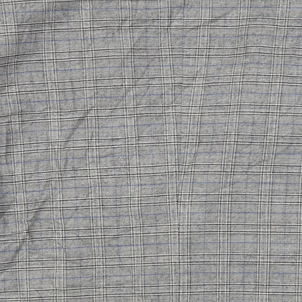River Island Mens Grey Plaid Polyester Jacket Blazer Size 44 Regular