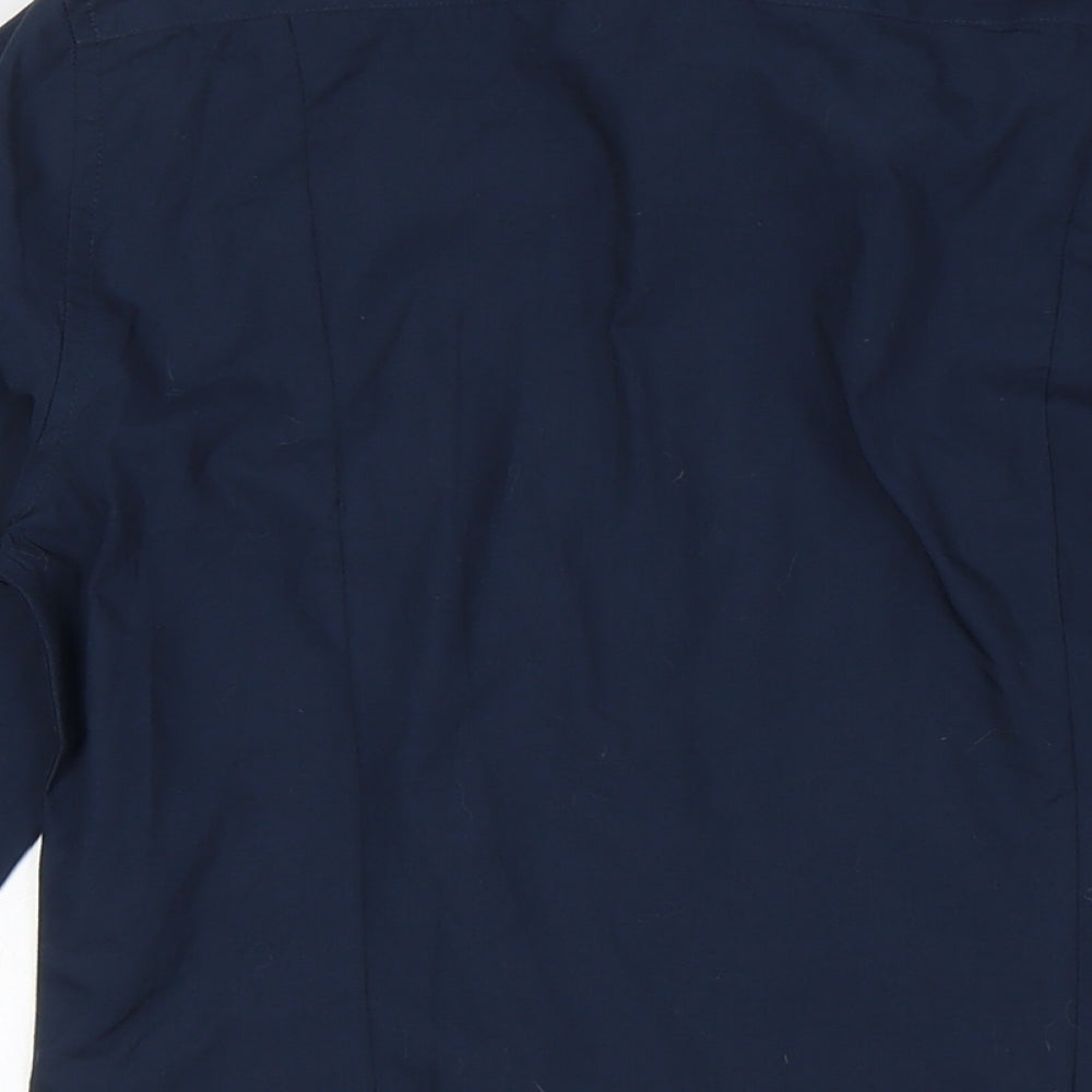 H&M Mens Blue Polyester Dress Shirt Size XS Collared Button