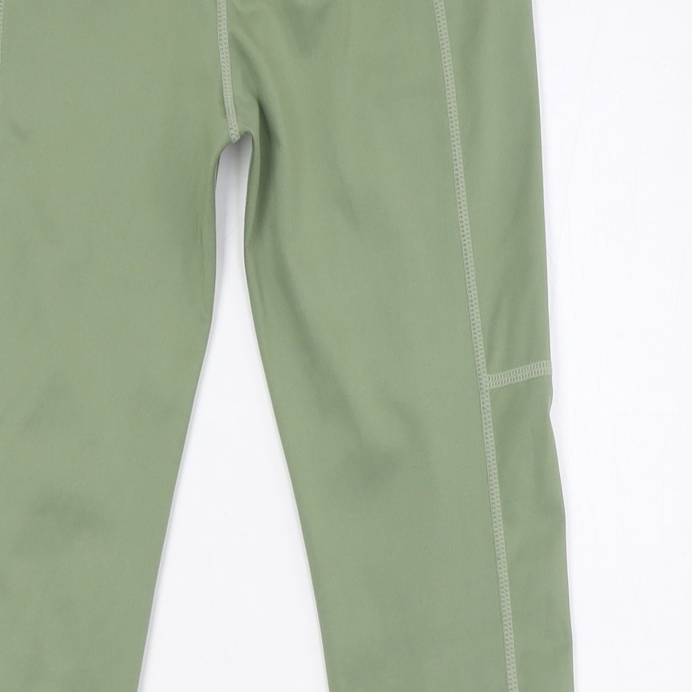 Missguided Womens Green Polyester Capri Leggings Size 8 L28 in - Pockets