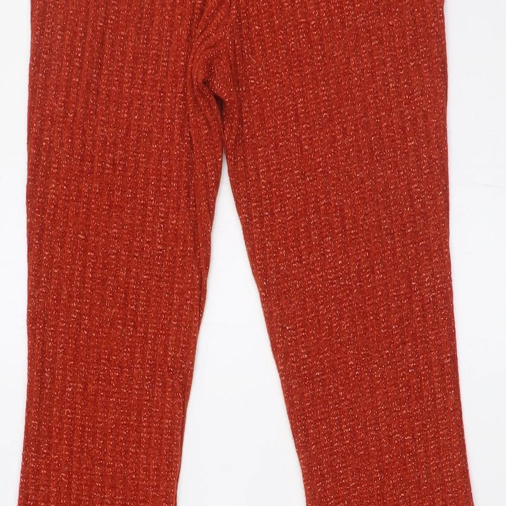 ASOS Womens Orange Polyester Trousers Size 4 L32 in Regular