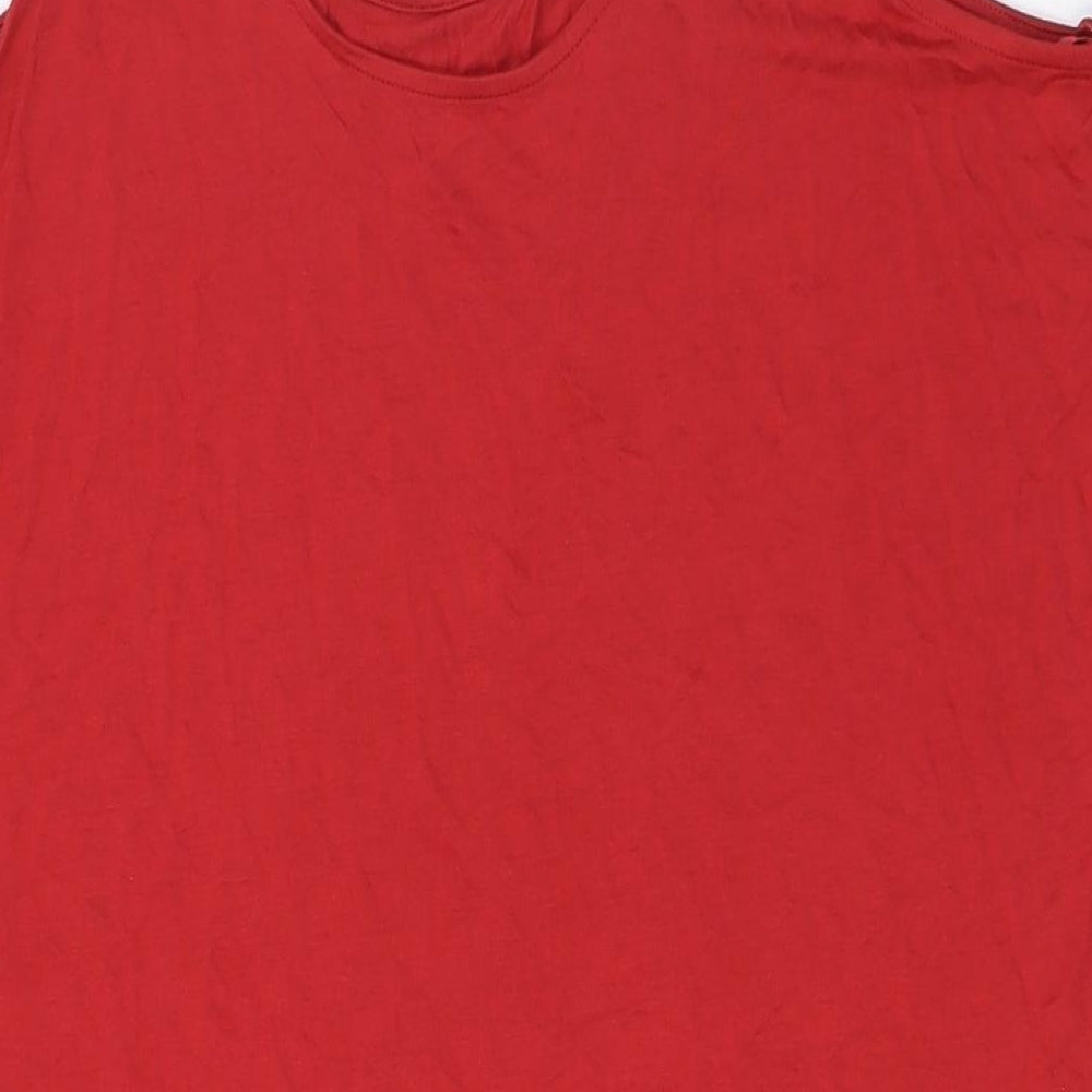 Marks & Spencer Womens Red Solid Viscose Cami Dress Size L