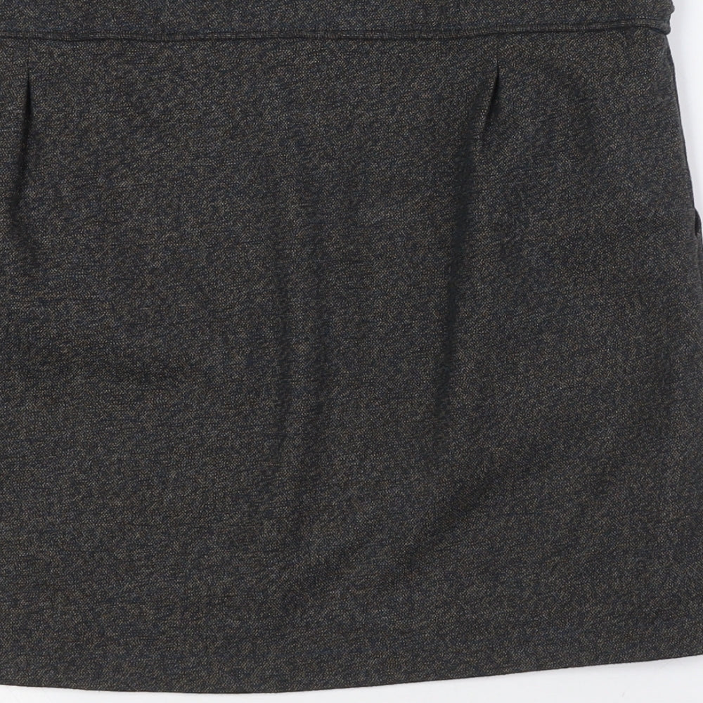 Skunkfunk Womens Grey Polyester A-Line Skirt Size 12 Zip - Pockets