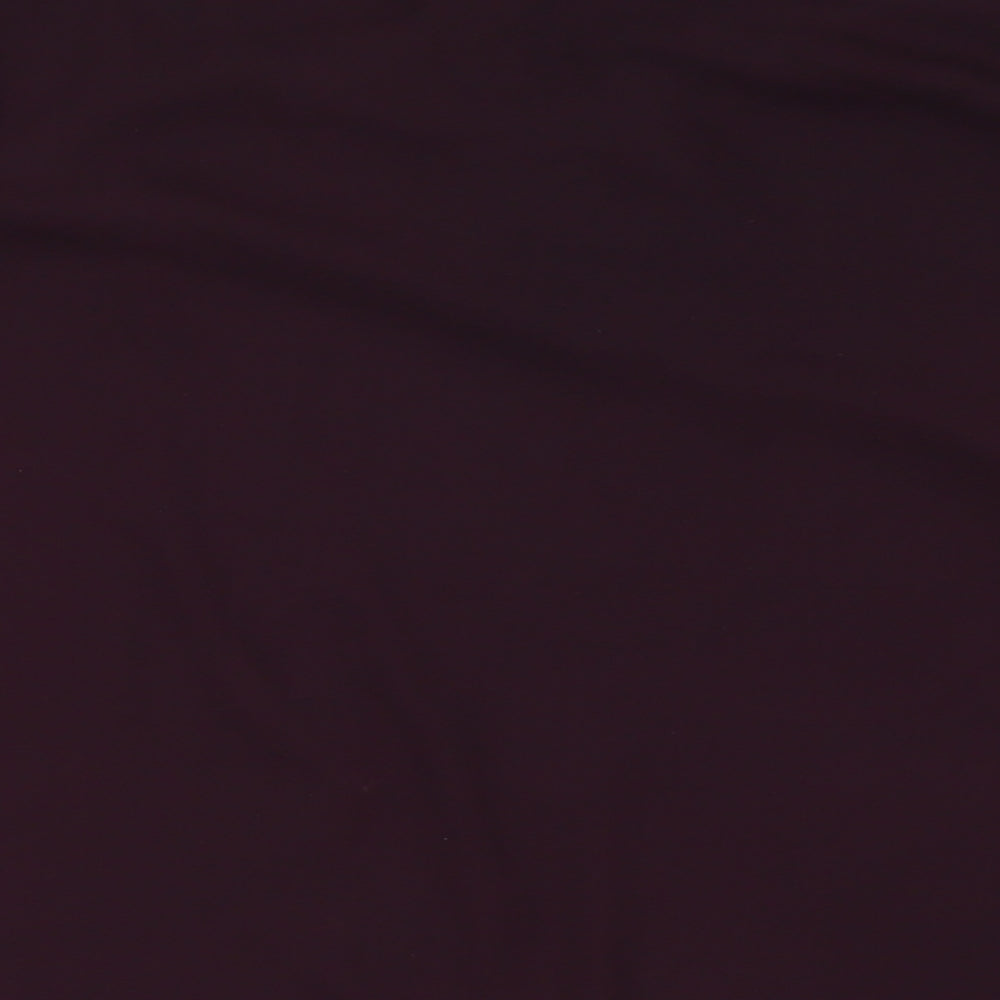 Dorothy Perkins Womens Purple Polyester Basic Button-Up Size 8 Mock Neck