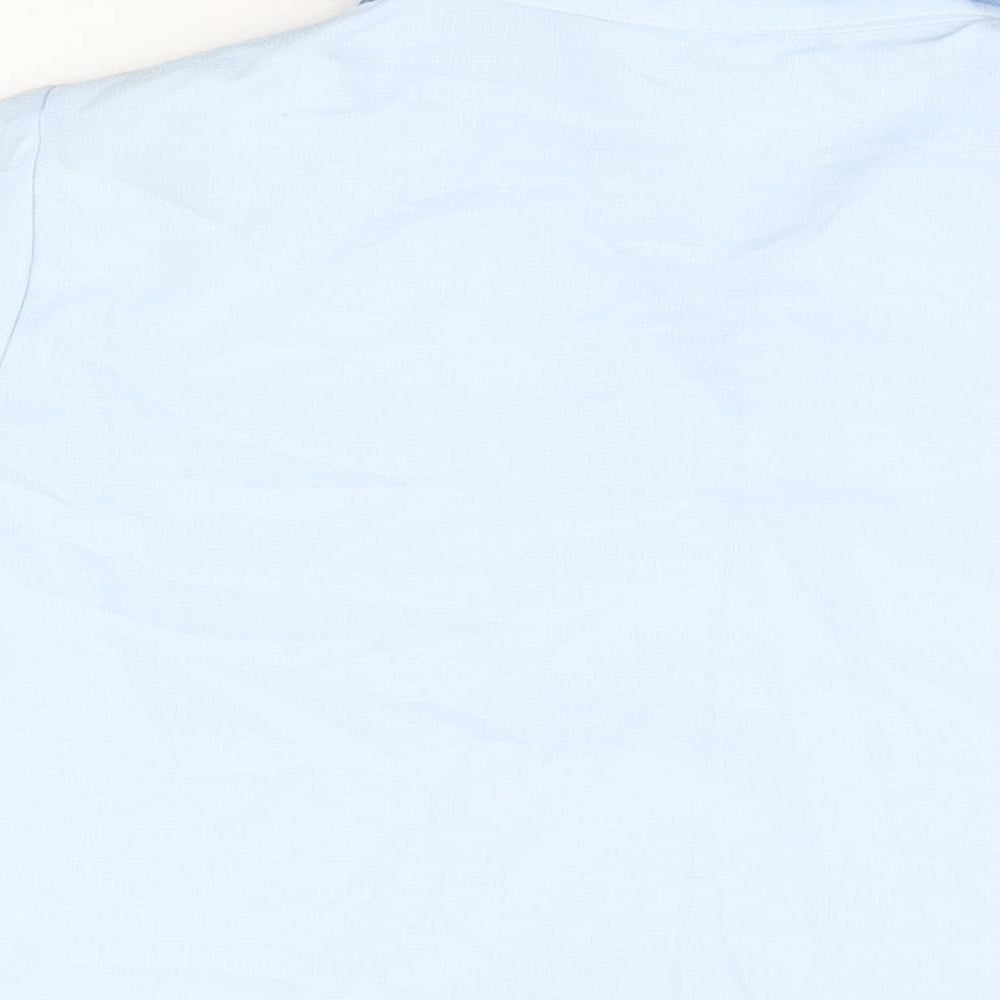 Emma Collection Womens Blue Polyester Basic Button-Up Size 18 Collared