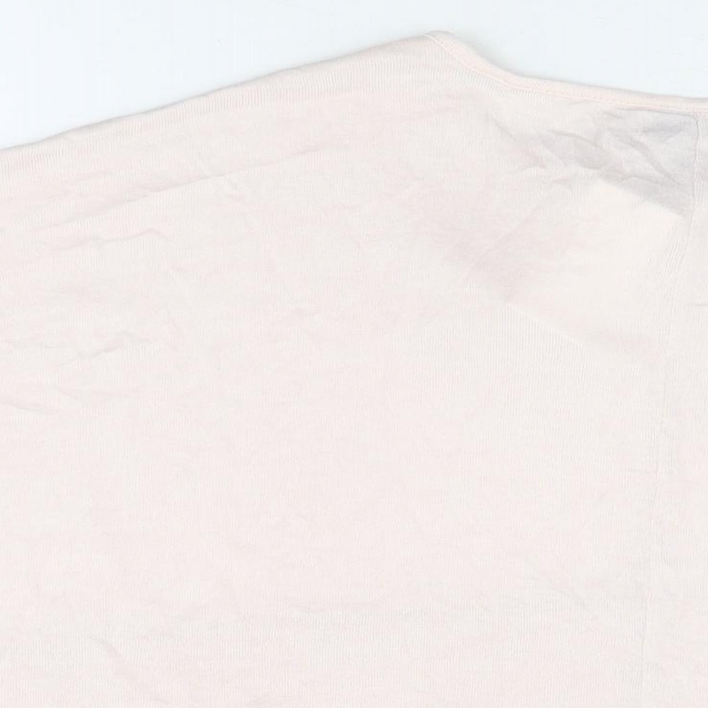 Society Womens Pink Viscose Basic T-Shirt Size 8 Round Neck