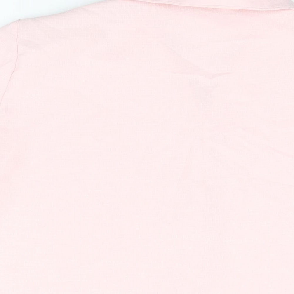 Emma Collection Womens Pink Polyester Basic Button-Up Size 18 Collared