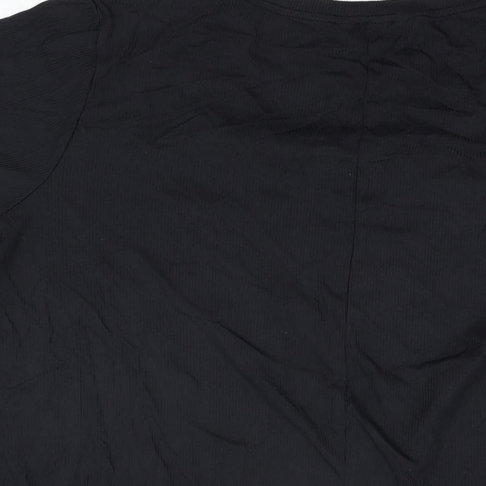 Marina Kaneva Womens Black Geometric Polyester Basic T-Shirt Size 22 Round Neck - Size 22-24