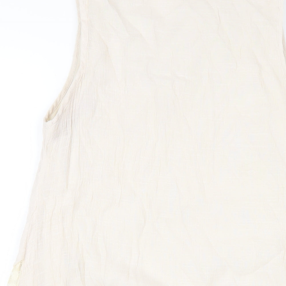 Apricot Womens Beige Viscose Tank Dress Size 14 Round Neck Pullover
