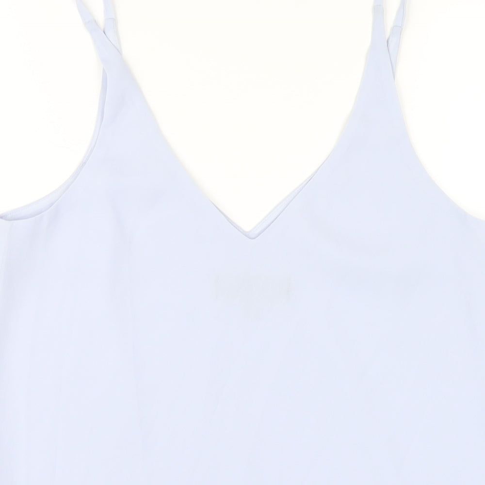 Topshop Womens Blue Polyester Camisole Tank Size 8 V-Neck