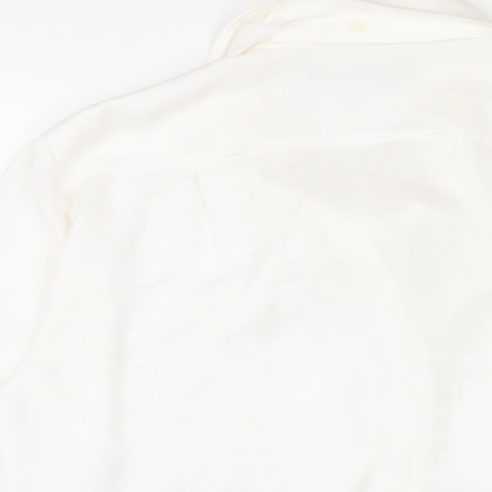 Marks & Spencer Womens White Polyester Basic Button-Up Size 8 V-Neck