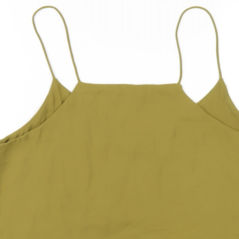 H&M Womens Green Polyester Camisole T-Shirt Size 14 V-Neck