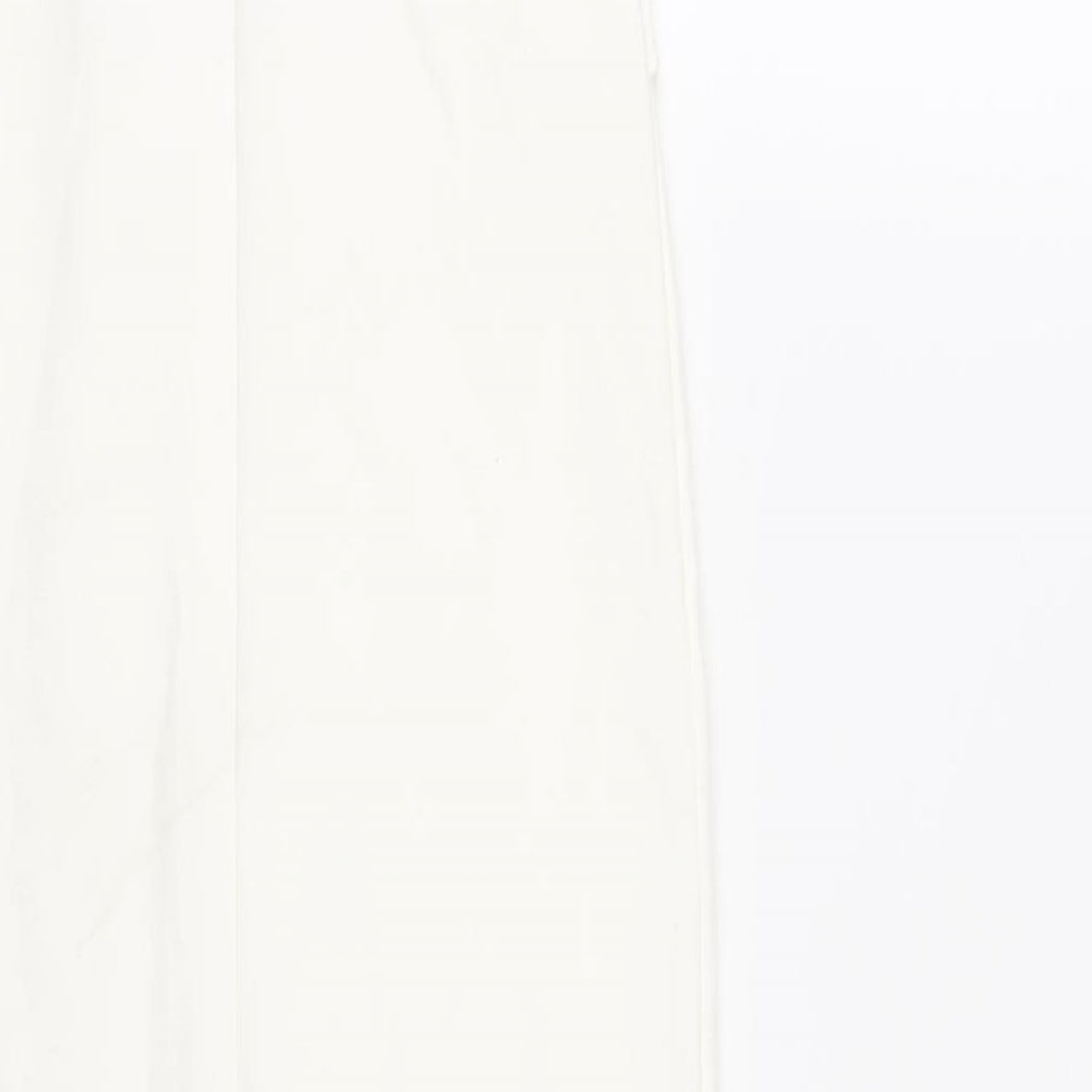 Zara Womens White Viscose Bodycon Size S Square Neck Pullover