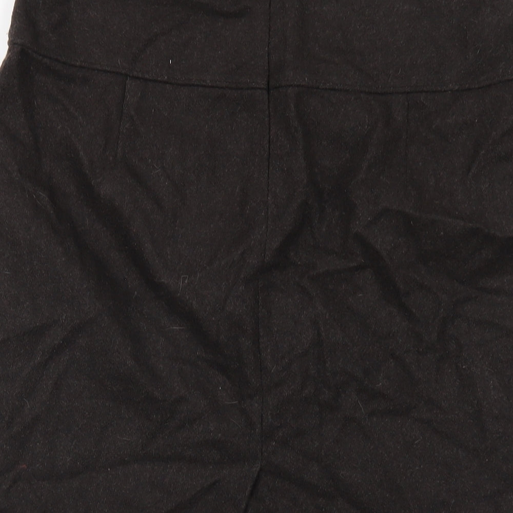Zara Womens Brown Wool Straight & Pencil Skirt Size L Zip