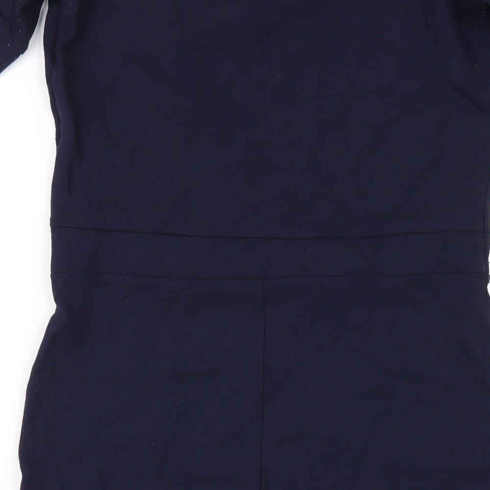 NEXT Womens Blue Viscose Pencil Dress Size 12 Off the Shoulder Pullover