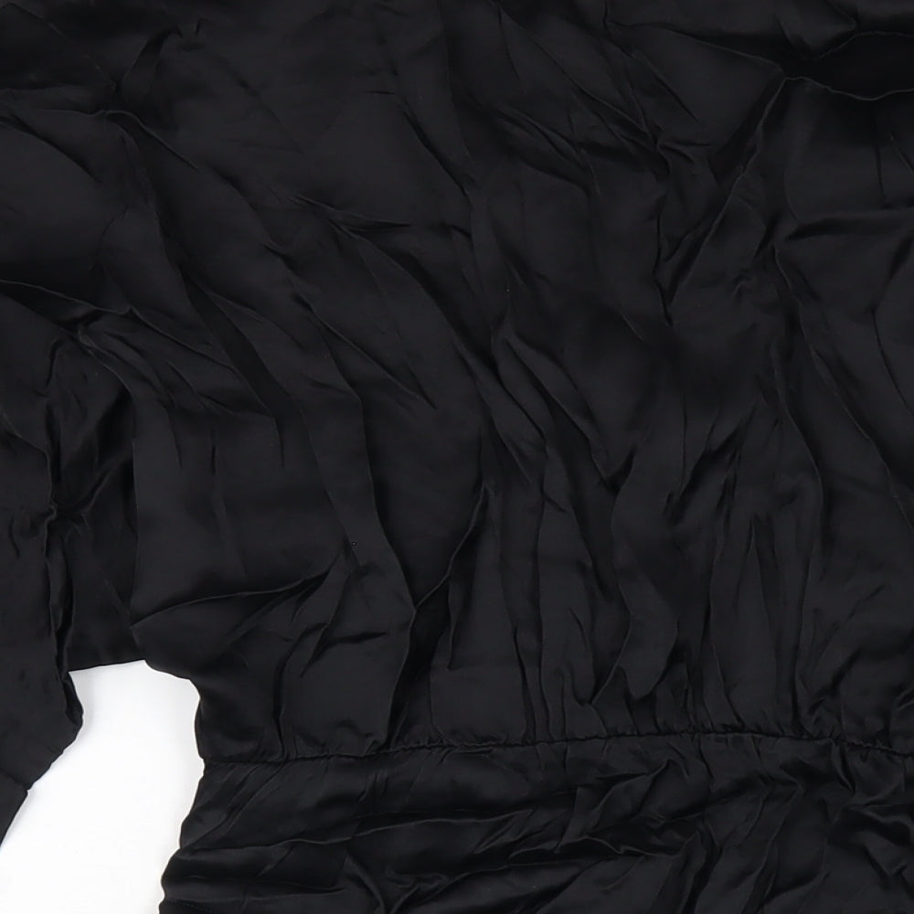 Zara Womens Black Viscose A-Line Size M V-Neck Pullover