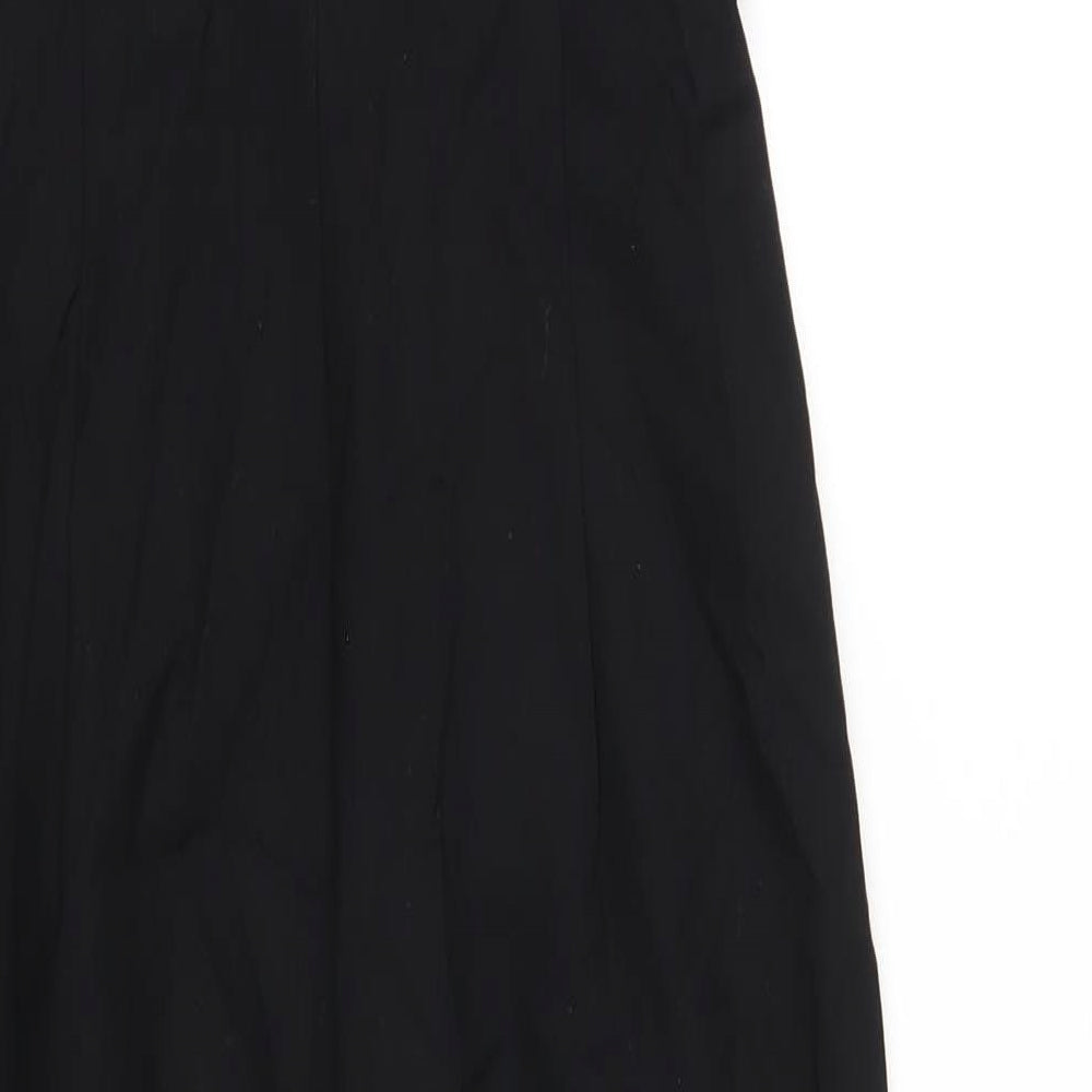 Zara Womens Black Polyester Pencil Dress Size M Square Neck Zip