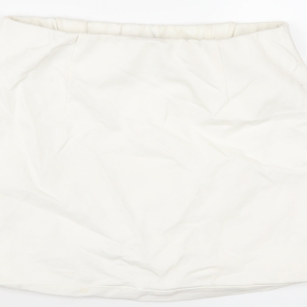 Topshop Womens White Viscose Mini Skirt Size 8